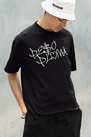 Peso Pluma Rapper Yazılı Unisex Tişört, Oversize Rap Tişört