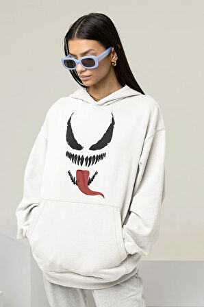 Tasarım Venom Karakter Baskılı Unisex Oversize Hoodie