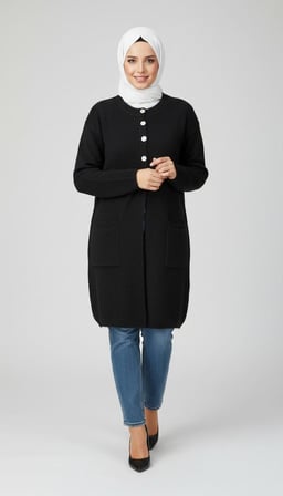 KADIN ORTA YAŞ VE ÜZERİ DÜĞMELİ CEPLİ ANGORA HIRKA