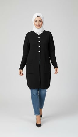 KADIN ORTA YAŞ VE ÜZERİ DÜĞMELİ CEPLİ ANGORA HIRKA