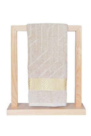 Vos Versa Bursa Varak Serisi 50x90cm %100 Pamuk Yüz Havlusu Vizon VVHM0015