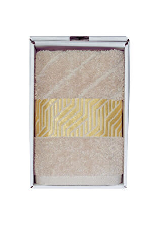 Vos Versa Bursa Varak Serisi 50x90cm %100 Pamuk Yüz Havlusu Vizon VVHM0015