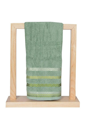Vos Versa Bursa Varak Serisi 50x90cm %100 Pamuk Yüz Havlusu Haki Yeşil VVHM0018