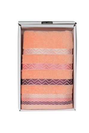 Vos Versa Bursa Varak Serisi 50x90cm %100 Pamuk Yüz Havlusu Somon VVHM0019