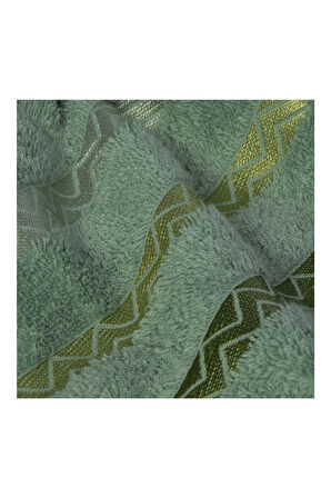 Vos Versa Bursa Varak Serisi 50x90cm %100 Pamuk 4lü Yüz Havlusu Yeşil VVHM0028