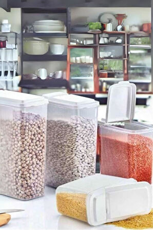 Vos Versa 3lü Dikey Mavi Şeffaf Erzak Saklama Kabı Seti 2400 X 1700 X 1200 ML VVHM0002