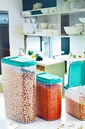 Vos Versa 3lü Dikey Mavi Şeffaf Erzak Saklama Kabı Seti 2400 X 1700 X 1200 ML VVHM0002