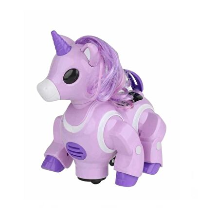 Sesli Işıklı Danseden Pilli Robot Unicorn - Lila