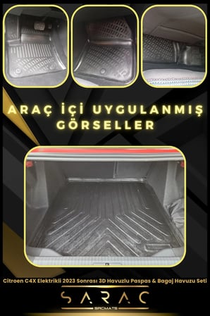 Citroen C4x Elektrikli 2023 Sonrası Araca Özel 3d Havuzlu Paspas & Bagaj Havuzu Seti (HEDİYELİ!)