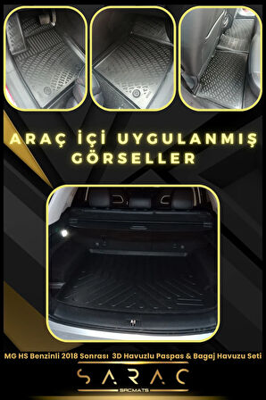 Mg Hs Benzinli 2018-2023 3d Havuzlu Paspas & Bagaj Havuzu Seti