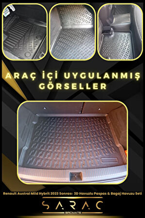 Renault Austral Mild Hybrit 2023 Sonrası  3D Havuzlu Paspas & Bagaj Havuzu Seti+(HEDİYELİ!)