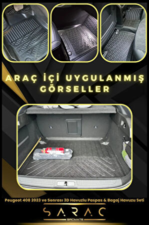 Peugeot 408 2023 Ve Sonrası Araca Özel 3d Havuzlu Paspas & Bagaj Havuzu Seti (HEDİYELİ!)