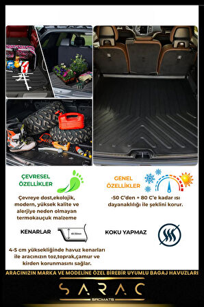 BMW X6 2008-2014 Araca Özel 3D Havuzlu Paspas & Bagaj Havuzu Seti+(HEDİYELİ!)