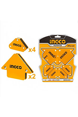 INGCO Manyetik Gönye Mıknatıslı Kaynak Tutucu 6"lı Set