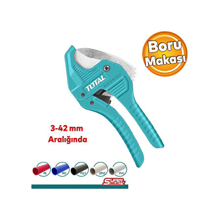 Total Pprc Profesyonel Plastik Tesisat Borusu Boru Kesme Makası 3-42 Mm Çelik Tht534216 