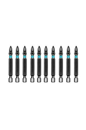 TOTAL Bits Uç Ph2 50 Mm Vida Sökme 5 Cm Yıldız Matkap Vidalama Ucu S2 Çeliği Mıknatıslı 10 Adet