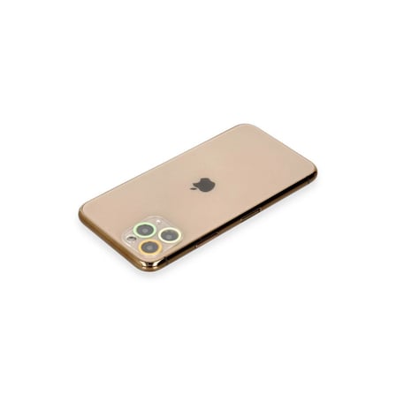 Apple İphone 11 Pro Max Renkli Kamera Lens Koruma Cam - Sarı-turuncu