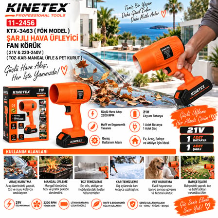 Şarjlı Fön Tipi Hava Üfleyici (21V/220-240V)
