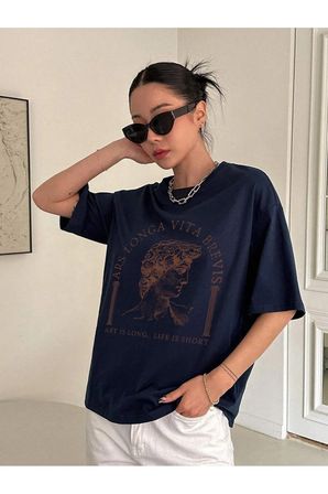 Unisex Ars Longa Vita Brevis Baskılı Tasarım Tshirt
