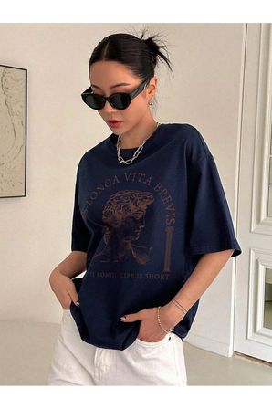 Unisex Ars Longa Vita Brevis Baskılı Tasarım Tshirt