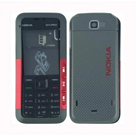 Nokia 5310 Kapak Nokia 5310 uyumlu Siyah ön Kapak Arka Kapak Tuş Takımı 