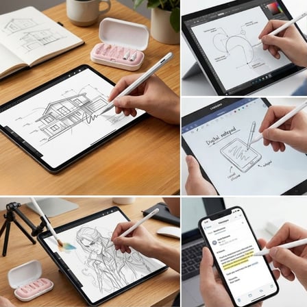 Adet Farklı Uçlı Universal Dokunmatik Kalem Ucu – Tablet ve Telefon Uyumlu Stylus Pen Yedek Başlıkları ()