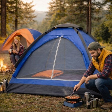 Kişilik Manuel Kamp Çadırı – Düz Kapılı Outdoor Aile, Doğa, Piknik ve Kamp Çadırı xx cm ()