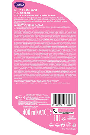 Duru Nem Bombası Tüm Saçlar İçin Şampuan 400 Ml & Saç Kremi 385 Ml