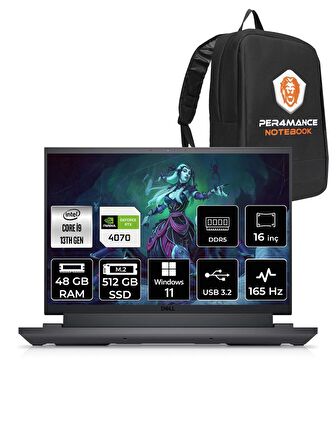Dell G16 7630 i9 13900HX 48GB 512GB SSD RTX4070/8GB 240Hz 16" QHD+ W11H G76302401024 & PER4 ÇANTA