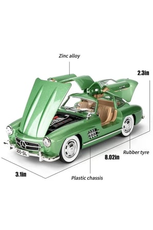 Mercedes-benz 300 Sl Mavi 1954 Model Klasik Araba 1/24 Ölçek Mercedes 300SL Yeşil