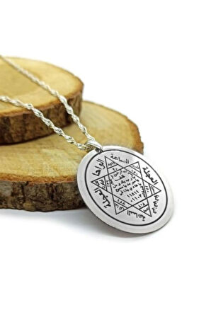 Kadın Gümüş Kolye - Hz Süleyman Mührü 925 Ayar Gümüş Kolye