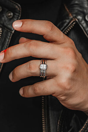 Erkek Gümüş Yüzük - İnce Kibar HasbinAllah Allah Bana Yeter Yazılı Erkek Yüzük