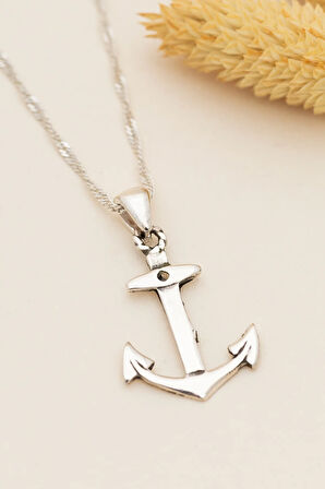 Kadın Gümüş Kolye - 925 Ayar Çapa Model Gümüş Kadın Kolye