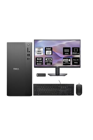 Tower Essential QVT1260 Core i5 14500 16GB RAM 512GB SSD 23.8" FHD FreeDOS BTO005BQVT1260P601 Masaüstü Bilgisayar + PER4 USB Bellek