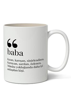 Baba Kelime Anlamı Baskılı Kupa Bardak Baskılı Kahve Kupa Bardak