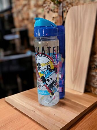 Skater Baskılı 600 ML Plastk Matara