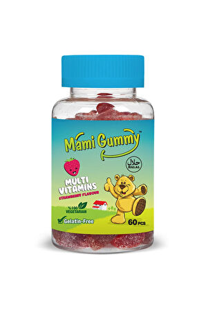 Mamigummy Kids Gummies Multivitamin 60 Adet Çiğnenebilir Gummy Jel Çilek Aromalı