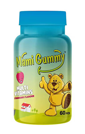 Mamigummy Kids Gummies Multivitamin 60 Adet Çiğnenebilir Gummy Jel Çilek Aromalı