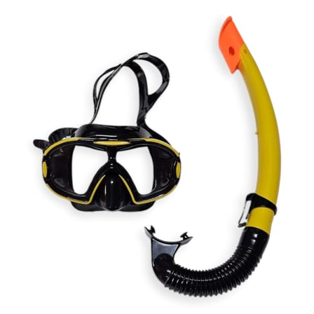 Çocuk Dalış Maskesi ve Snorkel Seti - Star Diving - Sarı