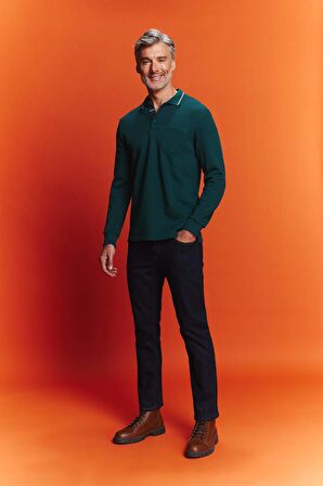 DeFacto Regular Fit Polo Yaka Pike Sweatshirt B1869AX23AUGN650