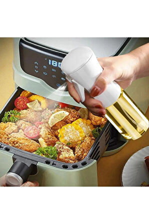 Sprey Yağdanlık Cam Şişe Yağ Püskürtücü 300 ml Airfryer Kızartma Izgara Salata İçin Yağlık Büyük Boy