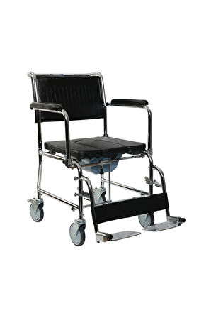 GOLFİ Alüminyum Katlanabilir Manuel Klozetli Banyo Sandalyesi Comfortable Wheelchair