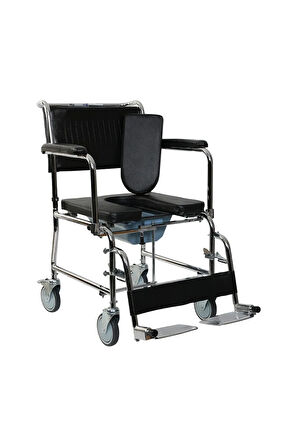 GOLFİ Alüminyum Katlanabilir Manuel Klozetli Banyo Sandalyesi Comfortable Wheelchair