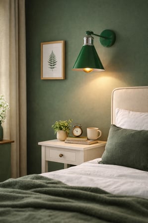Retro Modern Tasarım Cafe Mutfak Hol Salon Yeşil Renk Mafsallı Duvar Aplik