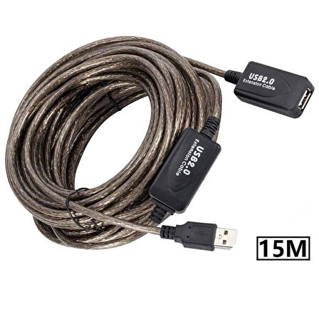 Aktif USB Dişi Erkek Uzatıcı Uzatma Ek Kablosu 15 Metre