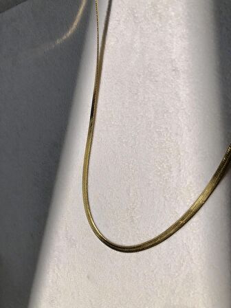 NATURE Kalın Düz Yılan 45 cm Gold İtalyan Zincir 