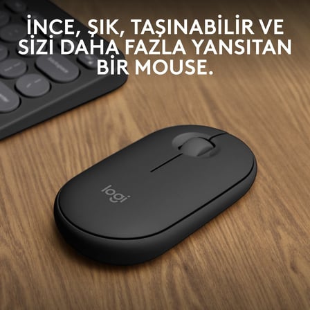 Logitech M350s Pebble 2 Bluetooth Kablosuz Sessiz Kompakt Mouse - Siyah