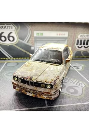 BMW M3 Diecast Model Araba Açılan Kapılar Katlanır Ayna BMW Vintage Model Araba 1:24 Ölçek
