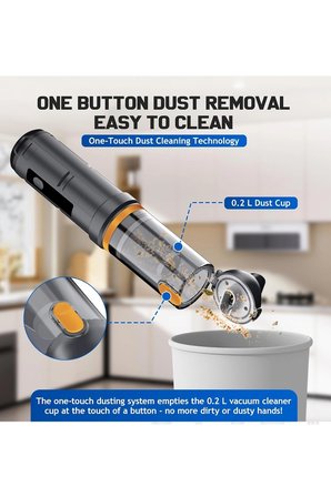 Araç Süpürgesi Şarjlı w .pa Göstergeli Yeni Nesil Metal Filtre Extra Vakum Ve Üfleme
