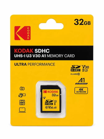 Kodak 5'li 32GB Sd Hafıza Kartı Uhs-I U3 V30 A1 Class 10 4K Ultra Hd Memory Card